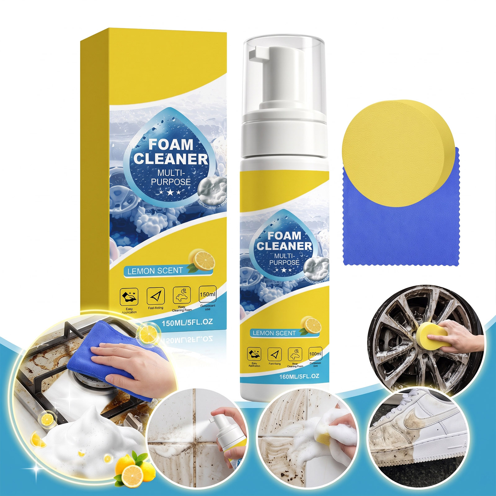 Interior Detailing Kit - Multi Purpose Foam Cleaning Kit Deep